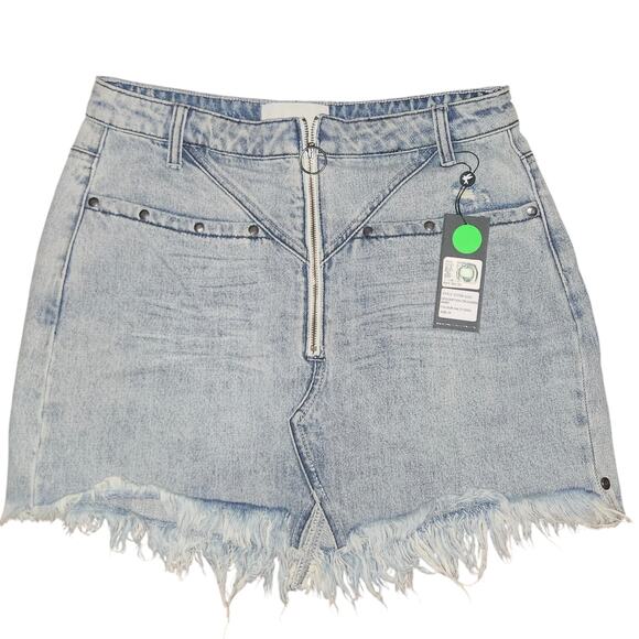 One Teaspoon Denim - NWT | ONE TEASPOON Trucker Skirt Distresssed Women sz. US 4 Revolve MSRP $118